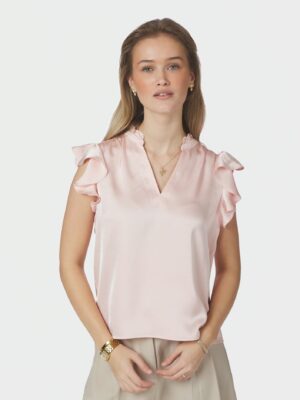 Alternative view of Neo Noir Stella Heavy Sateen Blouse - Light Pink