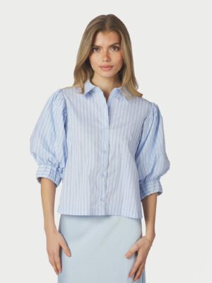 Alternative view of Neo Noir Etta Stripe Stone Shirt - Light BLue
