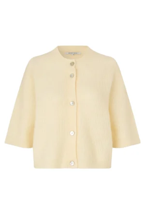 Second Female Andrea Knit Rib Cardigan - Alabaster Gleam