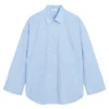 By Malene Birger Derris Organic Cotton Shirt - Blue Iris Stripe Small