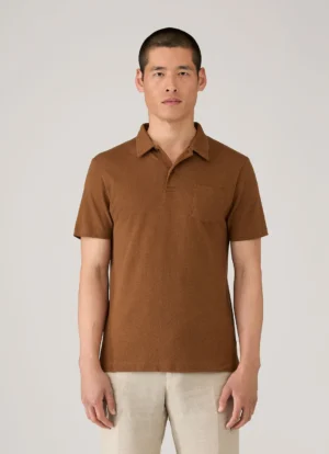 Alternative view of Sunspel SS Riviera Polo - Bronze