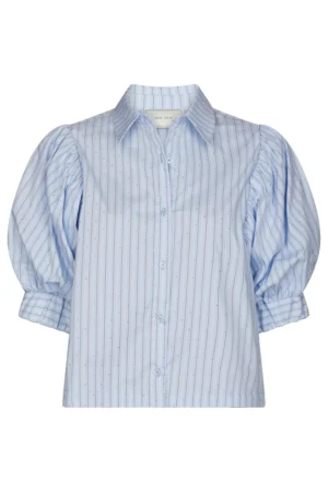 Neo Noir Etta Stripe Stone Shirt - Light BLue