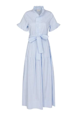 Neo Noir Nellie Soft Stripe Dress - Light Blue