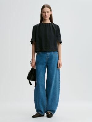 Alternative view of By Malene Birger Marian Linen Top - Black