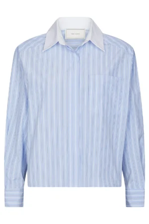 Neo Noir Delfia Stripe Shirt - Light Blue Stripe