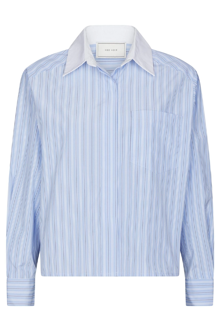 Neo Noir Delfia Stripe Shirt - Light Blue Stripe