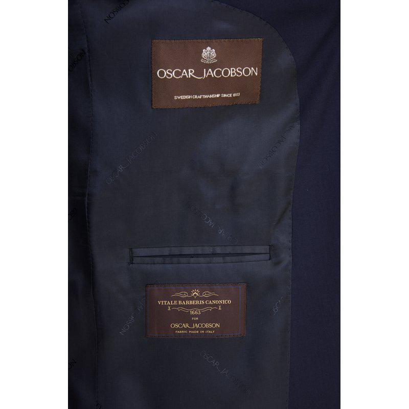 Oscar Jacobson Regular Fit Blazer in Microstructure Fabric – Navy - Bild 4