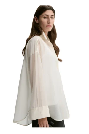 By Malene Birger Derris Silk Organza Shirt - Soft White