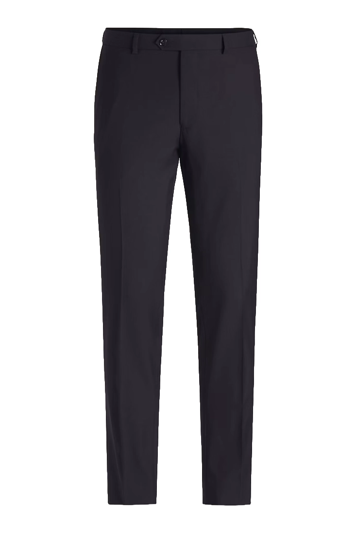 Oscar Jacobson Slim Fit Pants in Microstructure Fabric – Navy