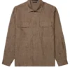 Sunspel Linen Overshirt - Dark Walnut