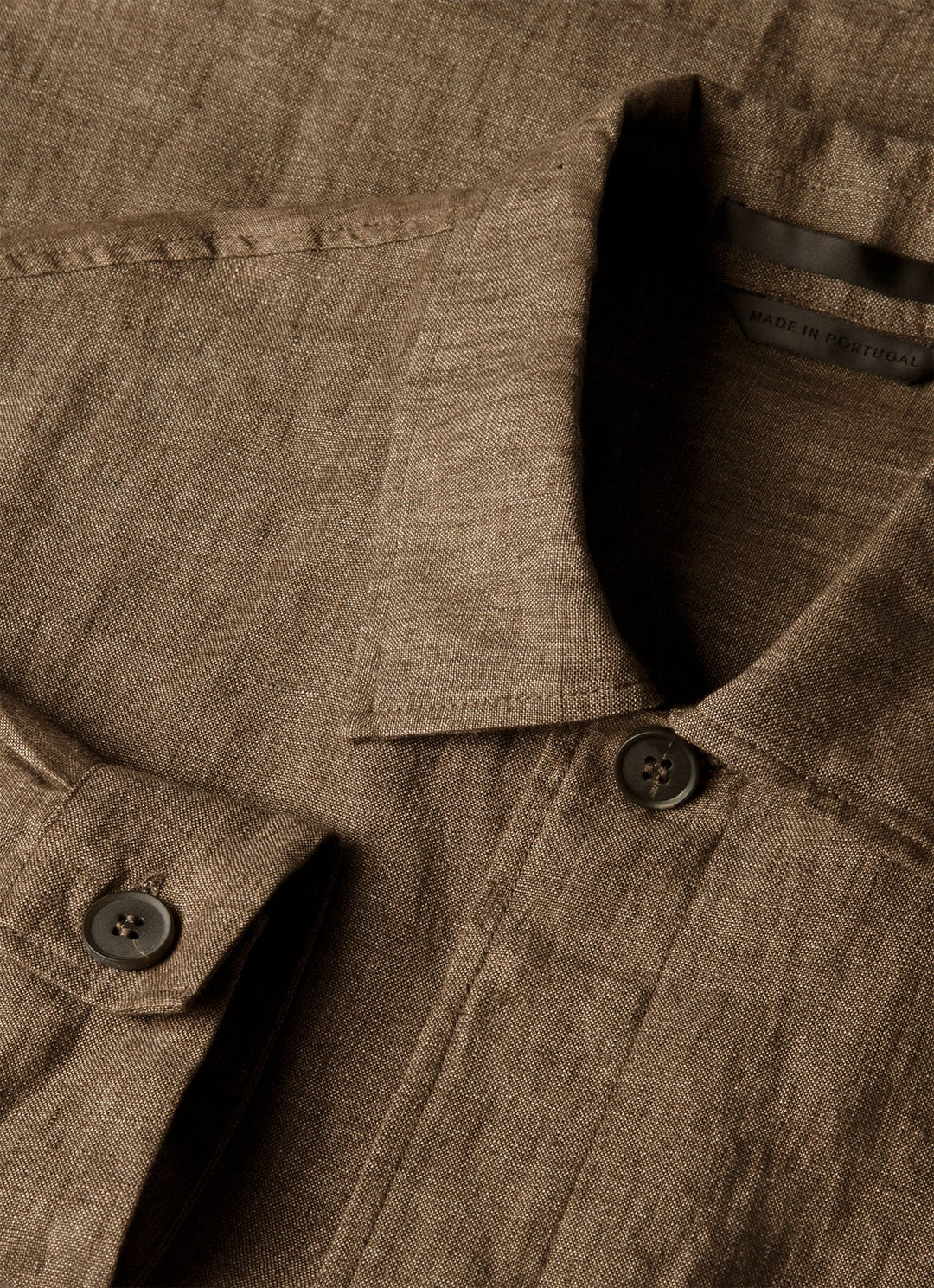 Sunspel Linen Overshirt - Dark Walnut - Bild 4