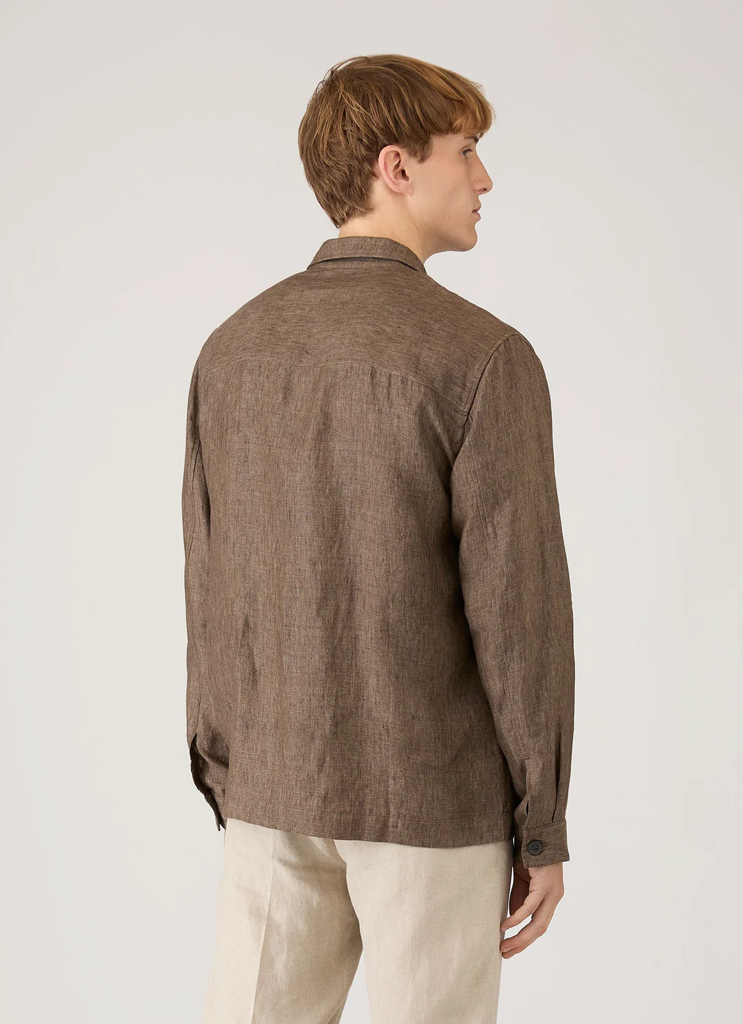 Sunspel Linen Overshirt - Dark Walnut - Bild 5