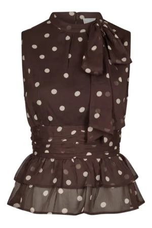 Neo Noir Ansol Big Dot Top - Brown