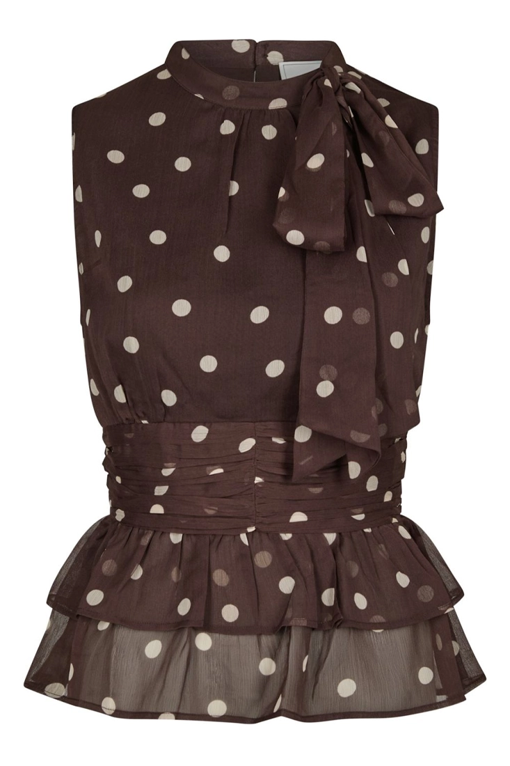 Neo Noir Ansol Big Dot Top - Brown
