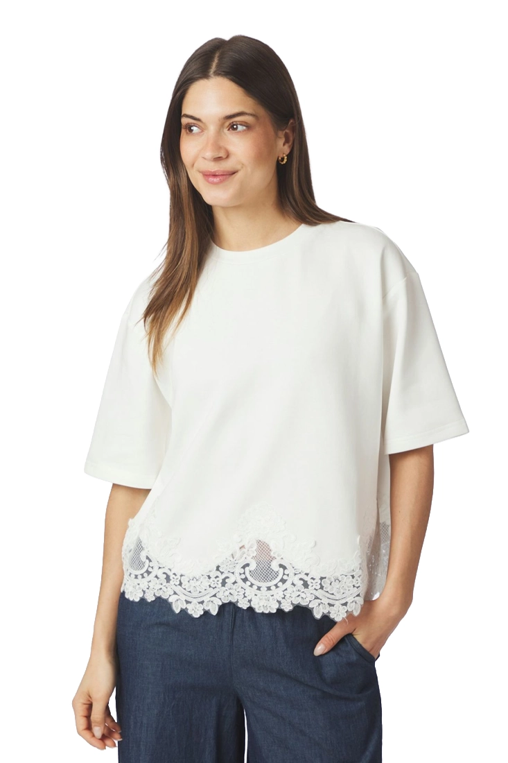 Neo Noir Iria Lace Top - White