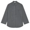 By Malene Birger Derris Flannel Organic Cotton Shirt - Dark Grey Melange