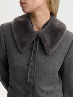 Alternative view of By Malene Birger Cowie Faux Fur Collar - Brushed Grey
