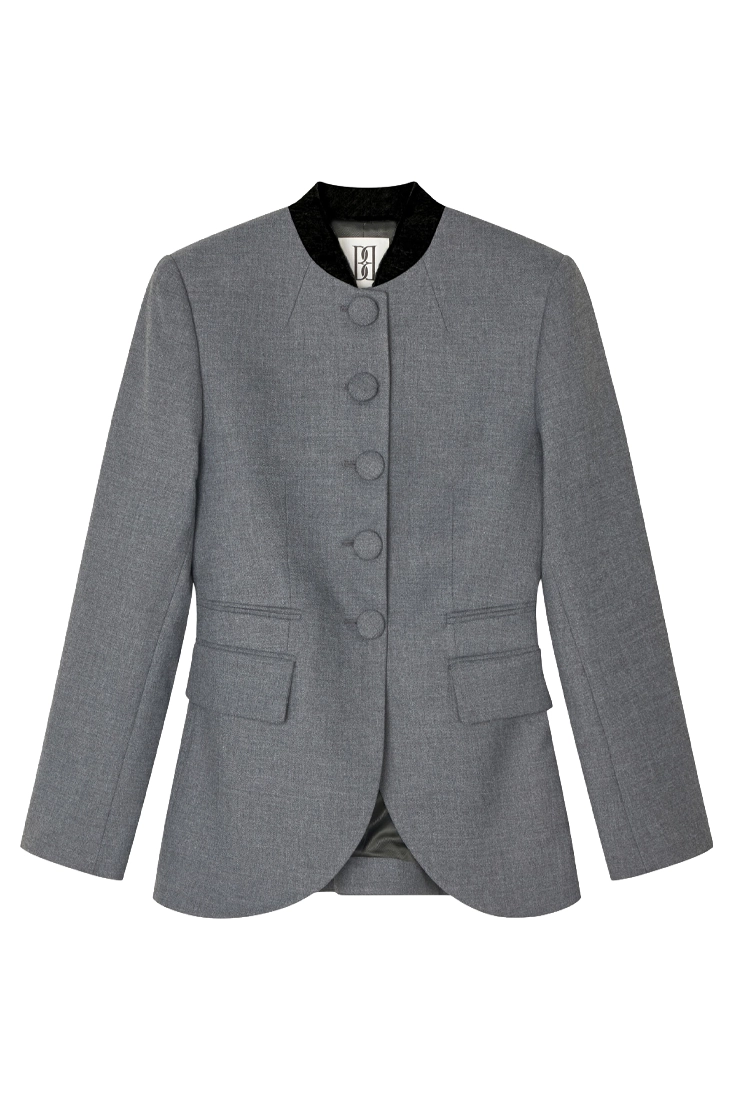 By Malene Birger Claye Single Breasted Blazer - Dark Grey Melange