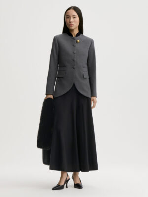 Alternative view of By Malene Birger Claye Single Breasted Blazer - Dark Grey Melange