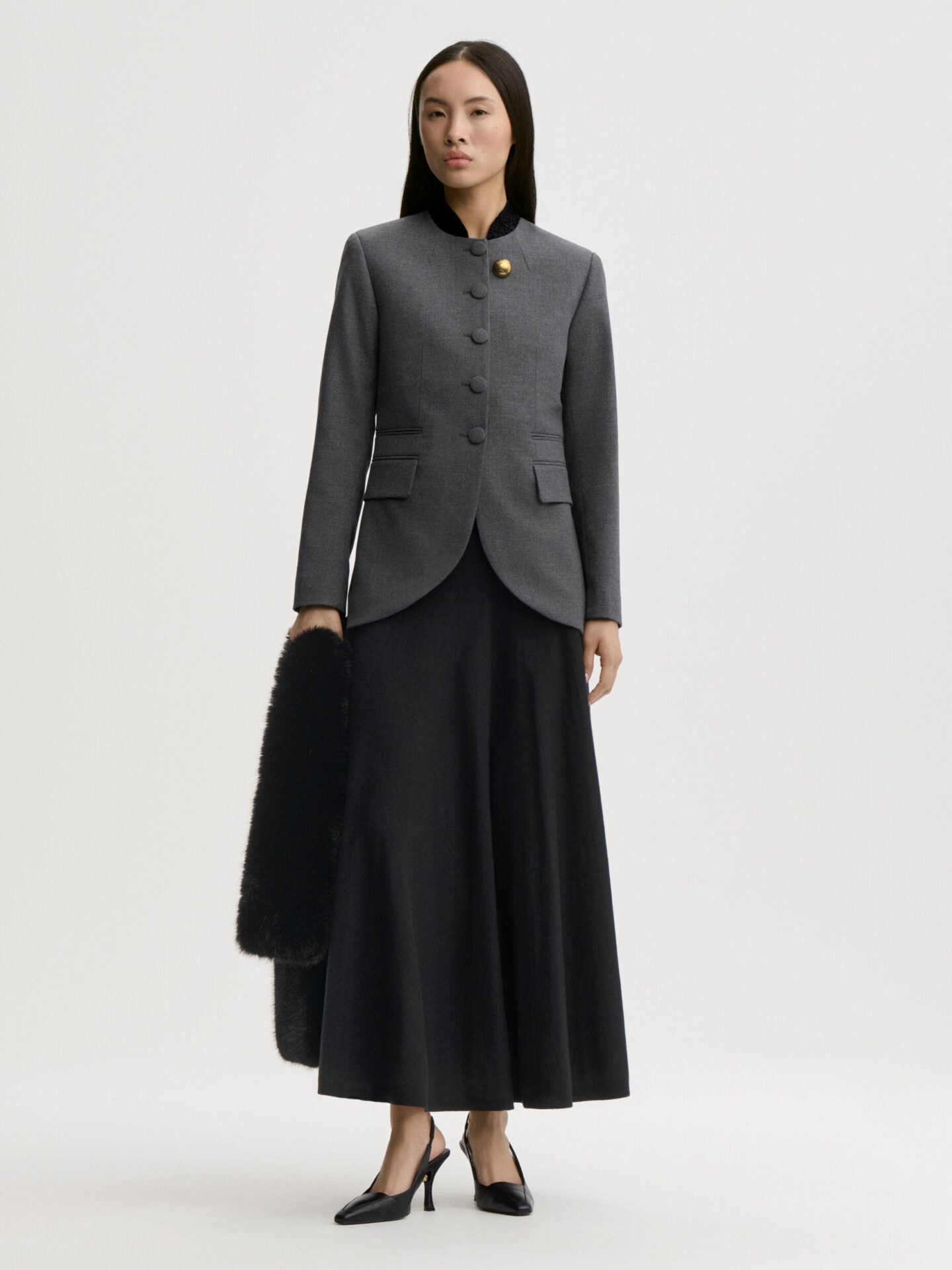 By Malene Birger Claye Single Breasted Blazer - Dark Grey Melange - Bild 2