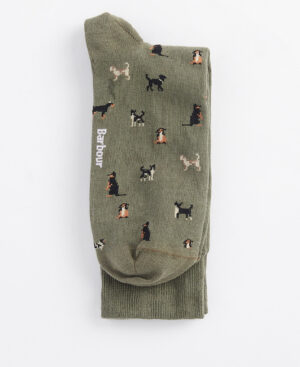 Alternative view of Barbour Malvin Socks - Mid Olive Dogs