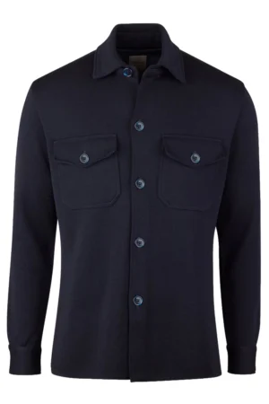 Stenströms Overshirt Knitted Milano Merino Woool - Navy
