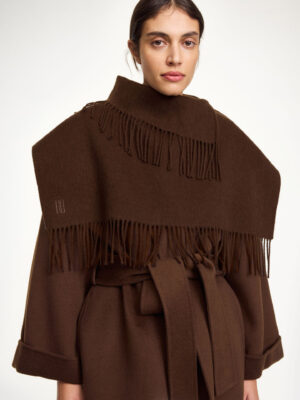 Alternative view of By Malene Birger Turtla Wool Fringe Bib - Carafe
