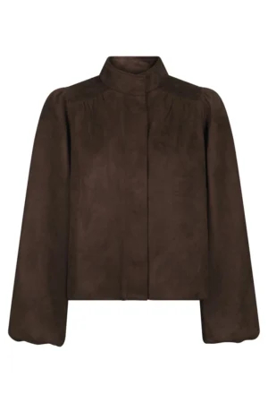 Neo Noir Tirsa Faux Suede Jacket - Dark Brown