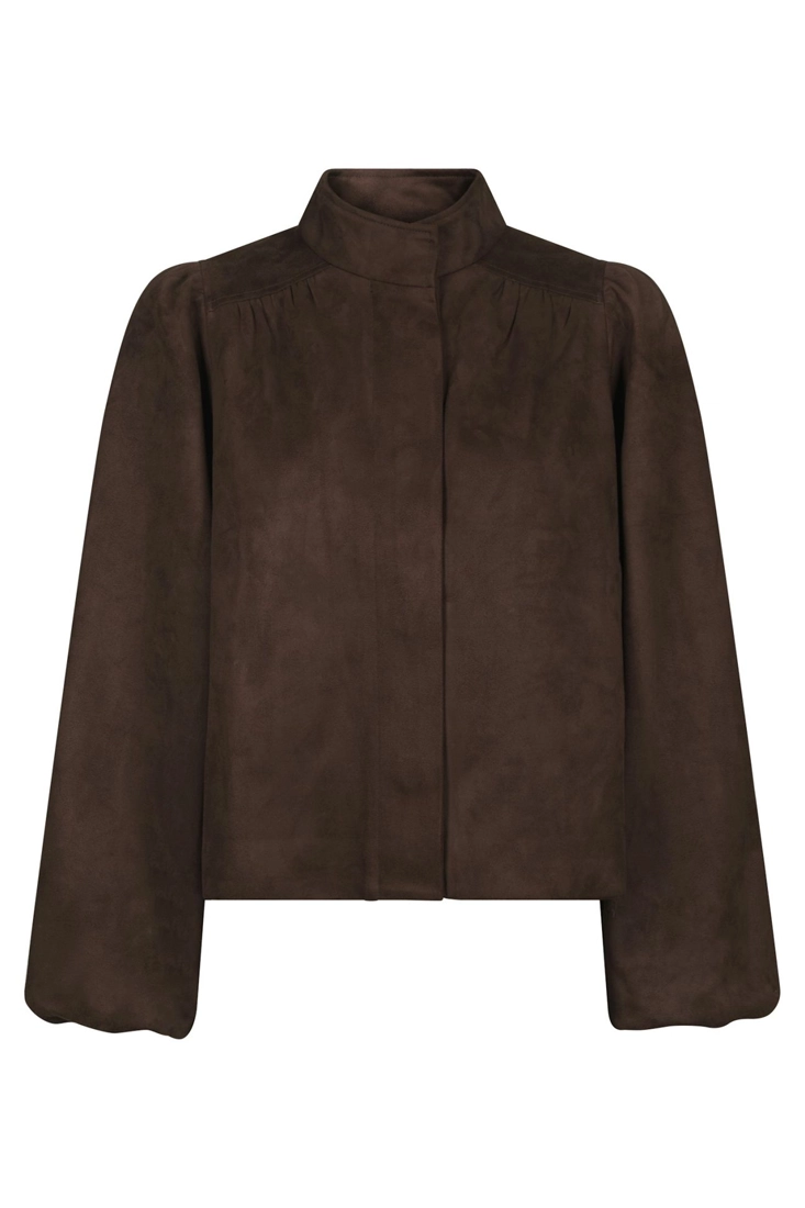 Neo Noir Tirsa Faux Suede Jacket - Dark Brown