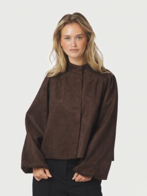 Alternative view of Neo Noir Tirsa Faux Suede Jacket - Dark Brown