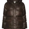 Neo Noir Clotilde Shiny Puffer Jacket - Chocolate Brown