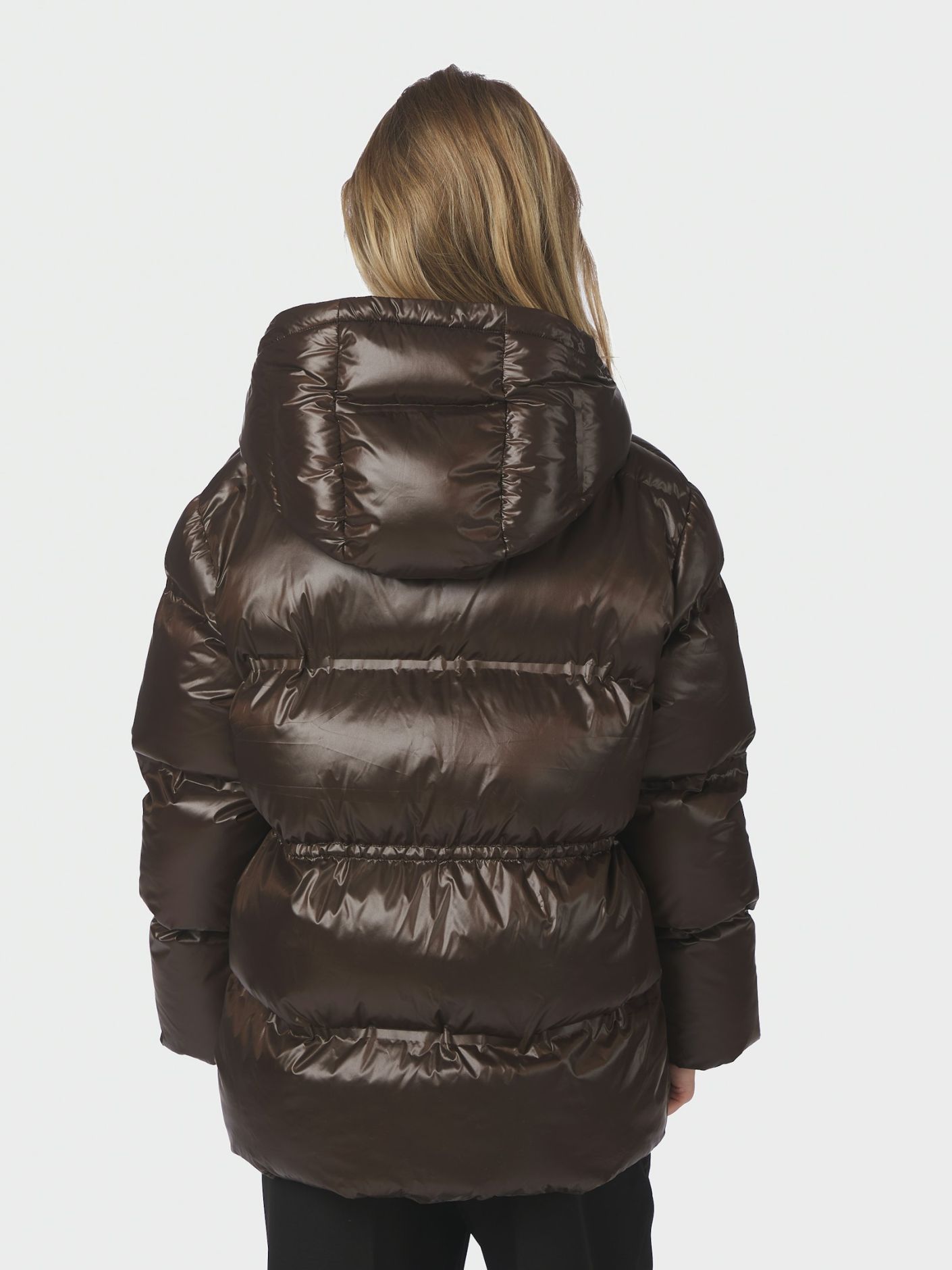 Neo Noir Clotilde Shiny Puffer Jacket - Chocolate Brown - Bild 3