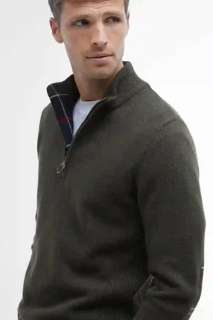 Alternative view of Barbour Holden Half Zip Knitted Jumper - Oliv