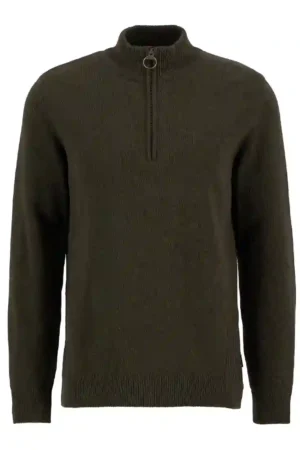 Barbour Holden Half Zip Knitted Jumper - Oliv