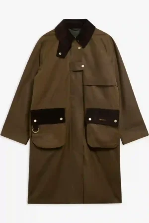 Barbour kirklees Wax Long Jacket - Sandstone