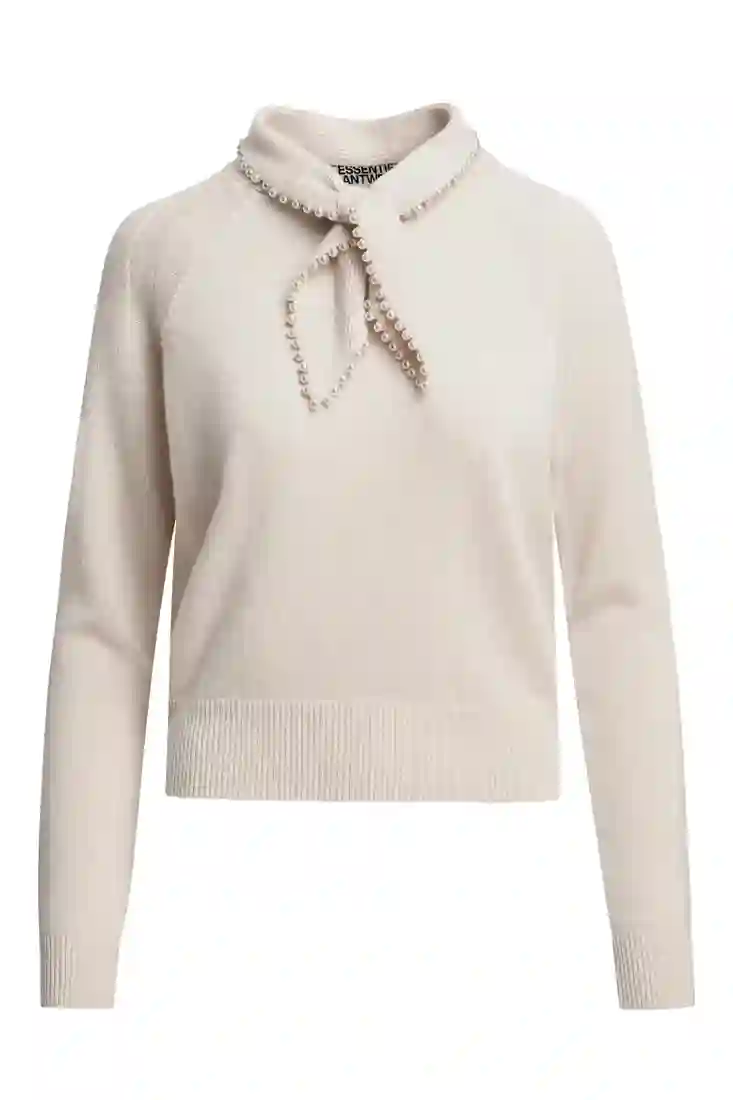 Essentiel Antwerp Kasa Pullover med Pärlor - Off White