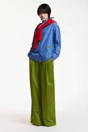 Alternative view of Essentiel Antwerp Kacao Tied Collar Shirt - Combo Sky Blue