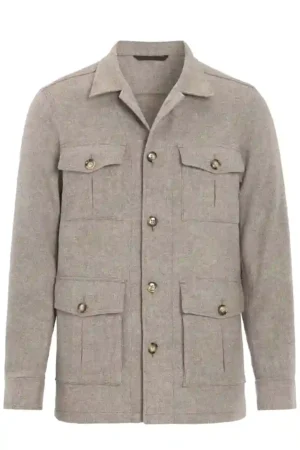 Oscar Jacobson Safari Shirt jacket - Brick Beige