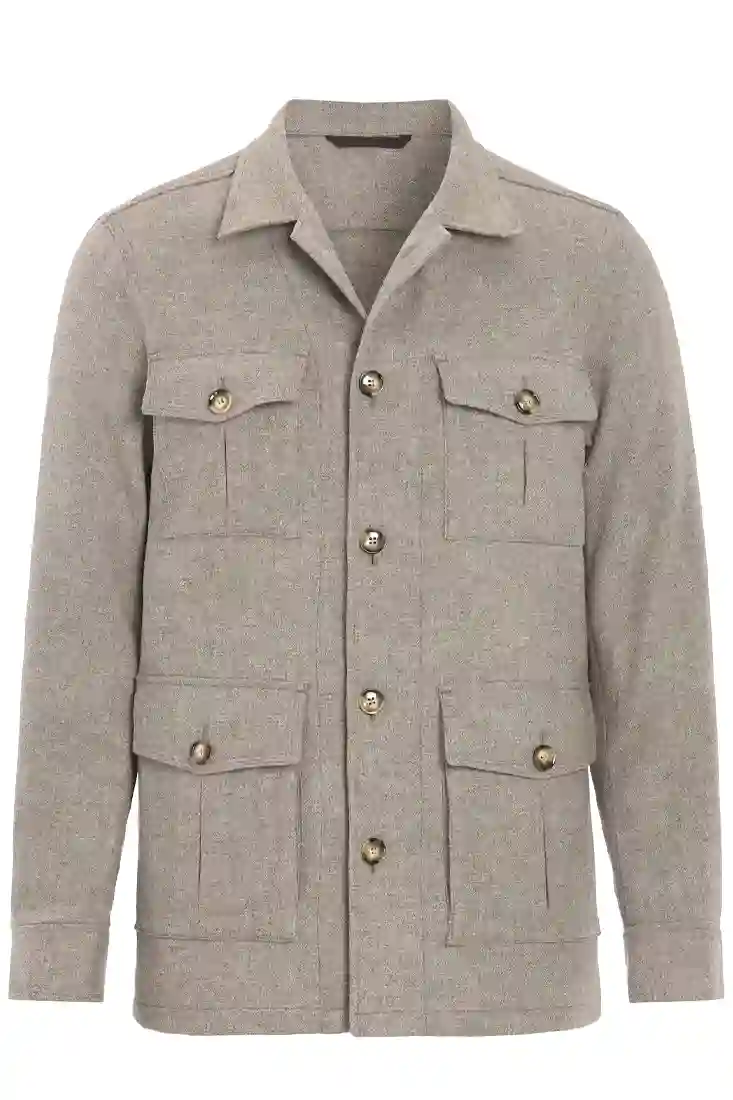 Oscar Jacobson Safari Shirt jacket - Brick Beige
