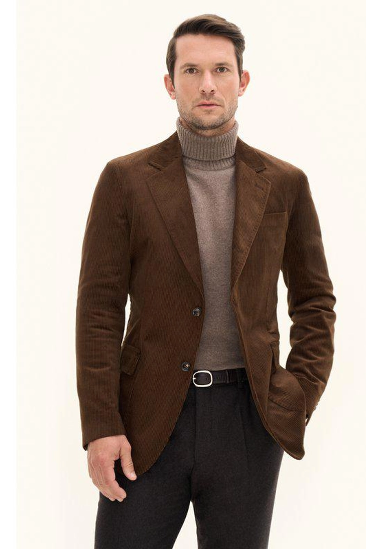 Oscar Jacobson Fridolf Patch Blazer Manchester - Spaniel Brown - Bild 3