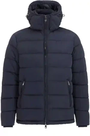 Oscar Jacobson Hooded Puffer Jacket - Navy