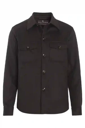 Oscar Jacobson Maverick Shirt Jacket- Dark Brown