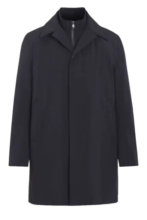 Oscar Jacobson Zipped Padded Car Coat - Navy
