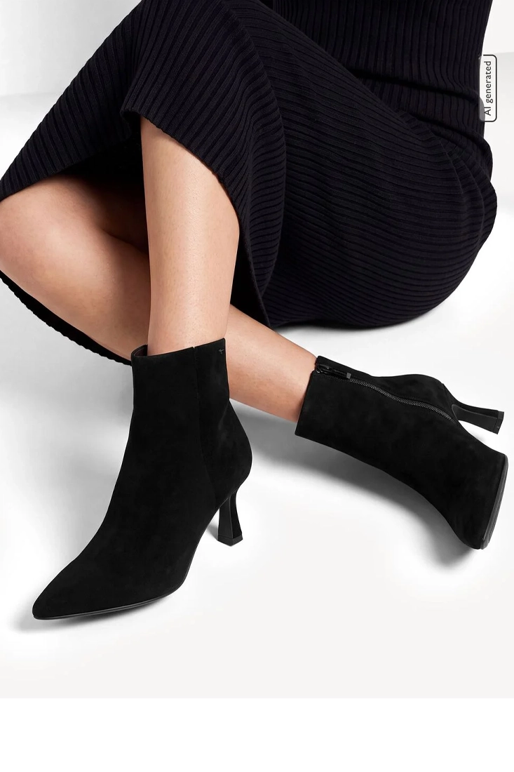 Tamaris Ankelboots - Svart Mocka - Bild 2