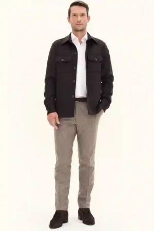Alternative view of Oscar Jacobson Maverick Shirt Jacket- Dark Brown