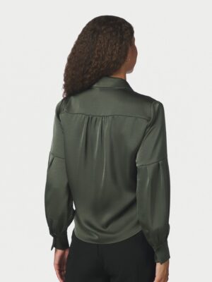 Neo Noir Naja Satin Shirt - Deep Green - Bild 4