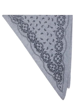 Neo Noir lolana Paisley Knit Scarfs - Grey Melange