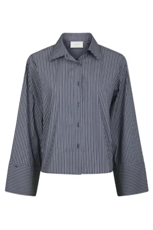 Neo Noir Jaylin Stripe Shirt - Dark Navy