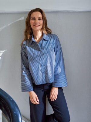 Alternative view of Neo Noir Jaylin Stripe Shirt - Dark Navy