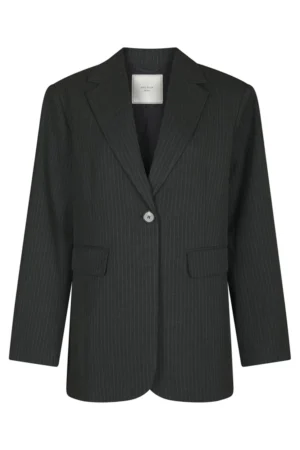 Neo Noir Aarielle Slim Pinstripe Blazer - Dark Grey